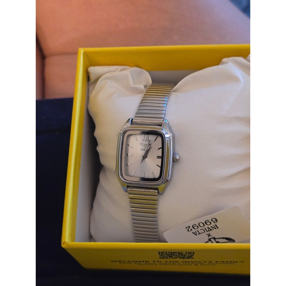 Invicta Women Square Dial Silver Tone Expansion Band Watch 26069 New in Box